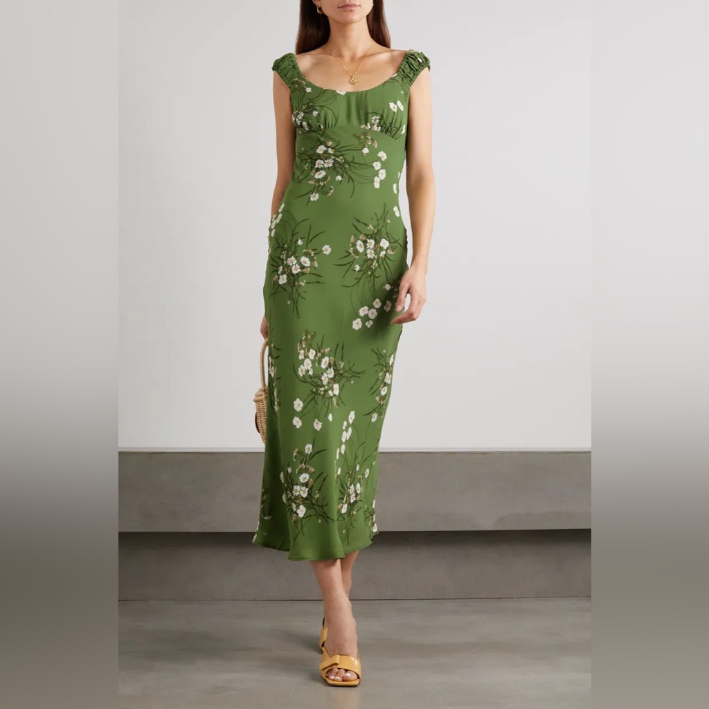 Reformation Demy Floral Print Midi Dress